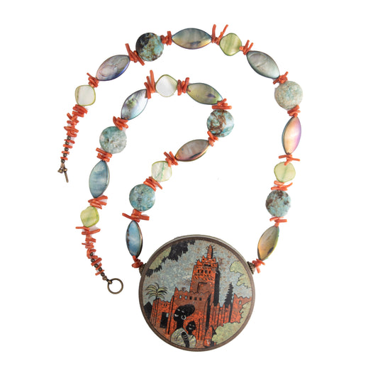 Handmade Long French Vintage Bon Bon Tin Necklace | Hopetown & Hunter