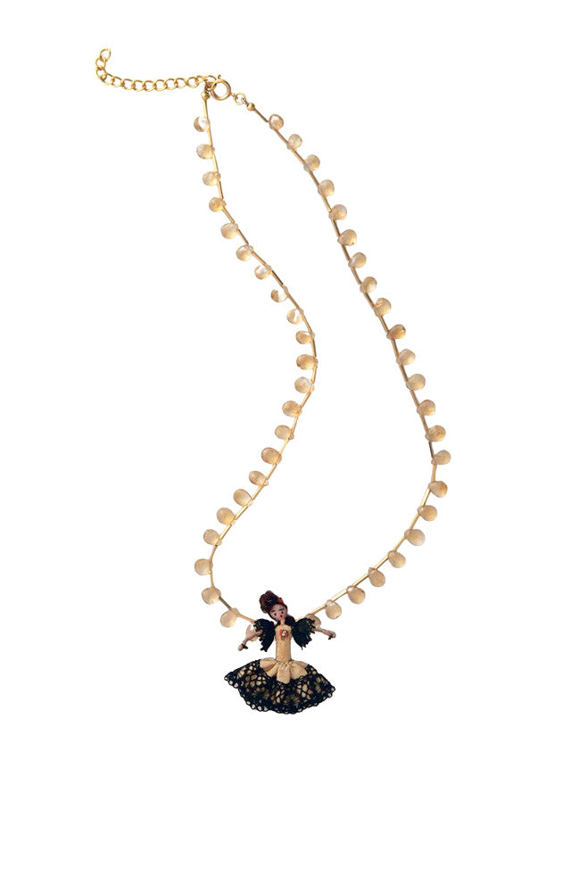 Miniature Spanish Dancer Doll on Citrine Necklace | Hopetown & Hunter