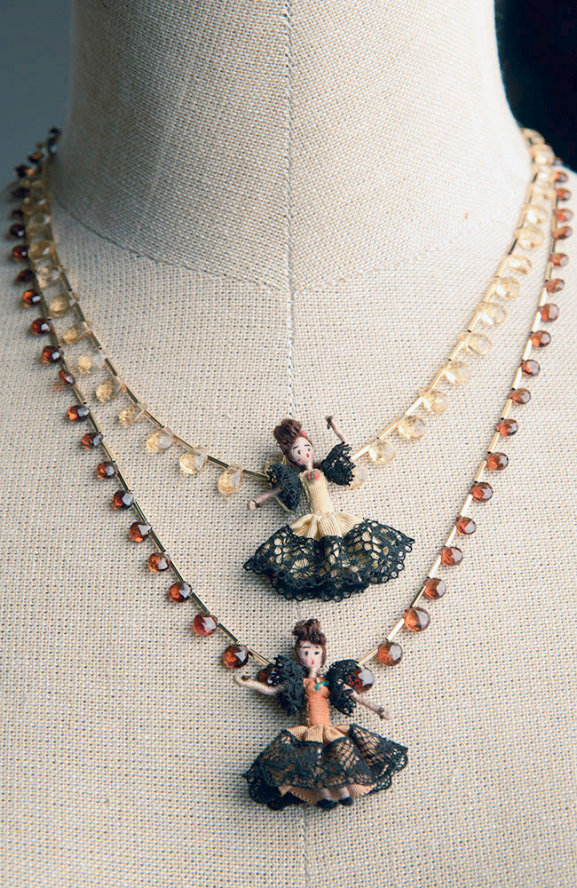 Miniature Spanish Dancer Doll on Citrine Necklace | Hopetown & Hunter