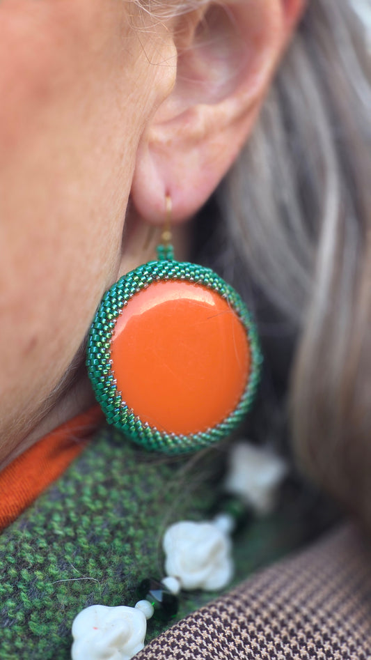 Orange Bakelite Earrings | Hopetown & Hunter