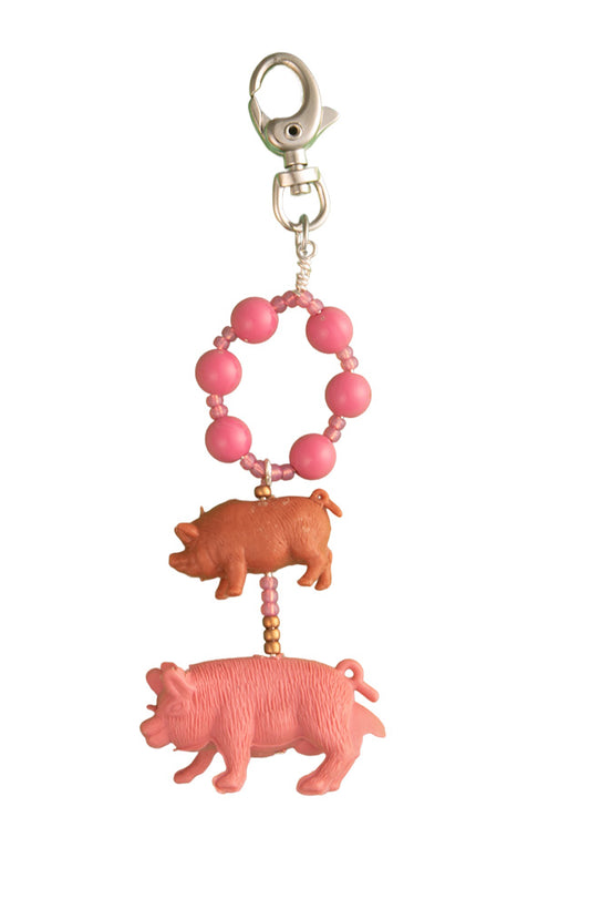 Pink Pigs Bag Charm | Hopetown & Hunter