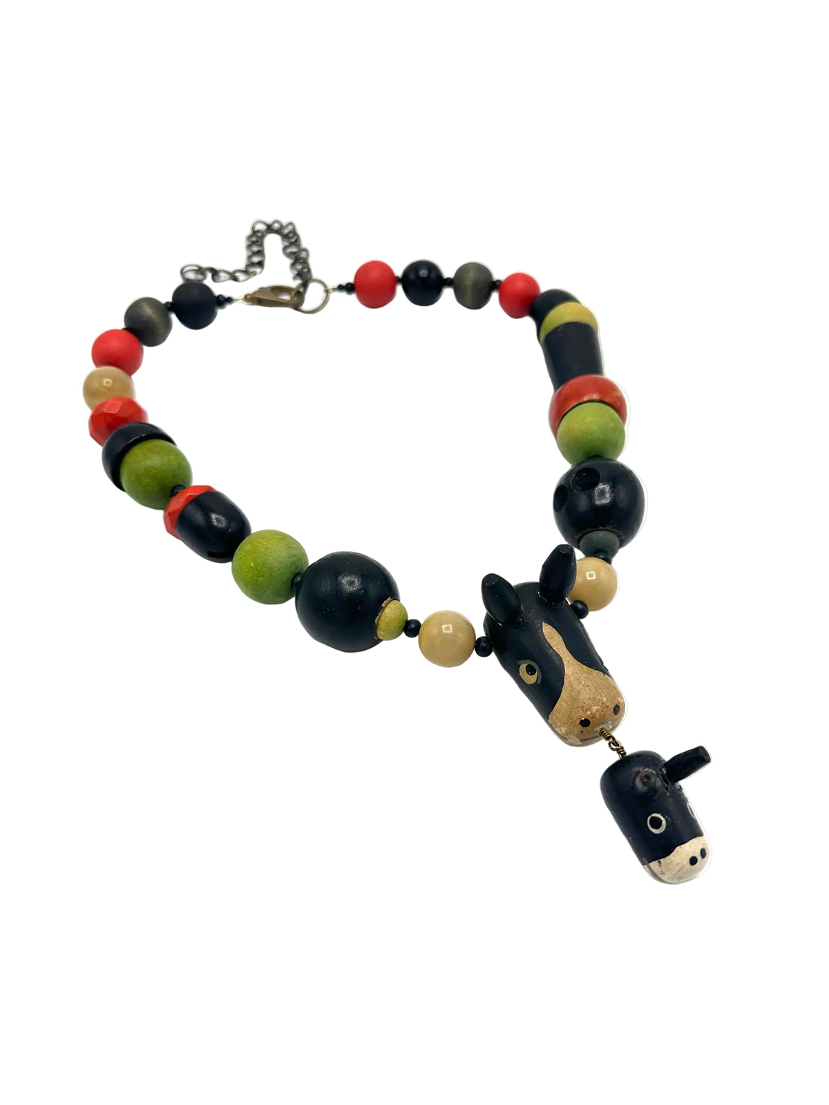 Red Green and Black Toy Horse Necklace | Hopetown & Hunter