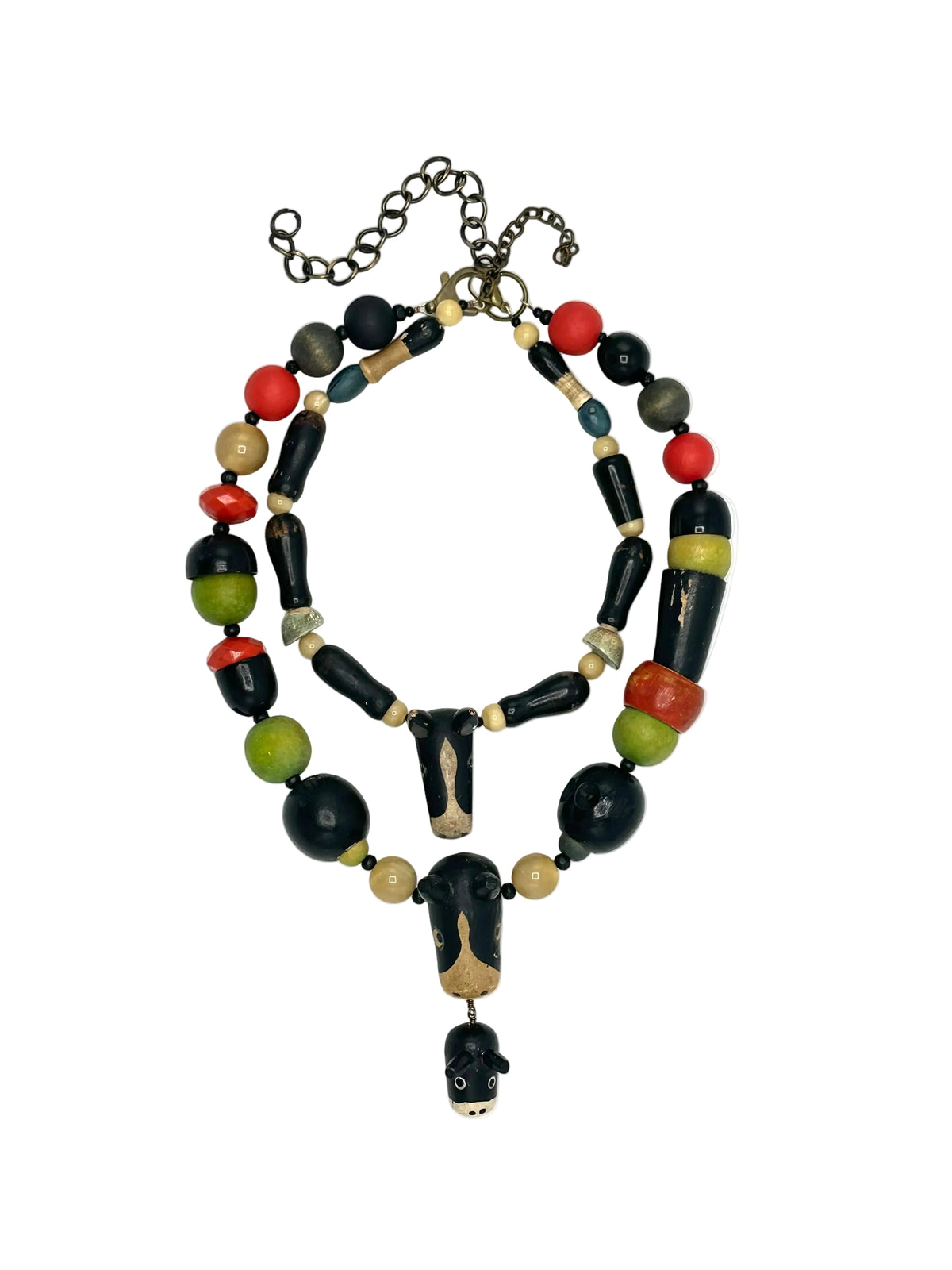 Red Green and Black Toy Horse Necklace | Hopetown & Hunter