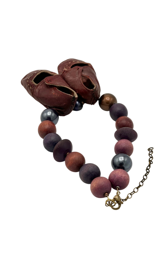 Reimagined Burgundy Baby Shoes Necklace | Hopetown & Hunter