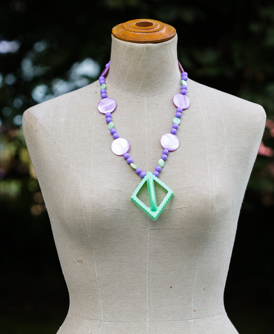 Retro Mint Green Diamond Cookie Cutter Necklace | Hopetown & Hunter