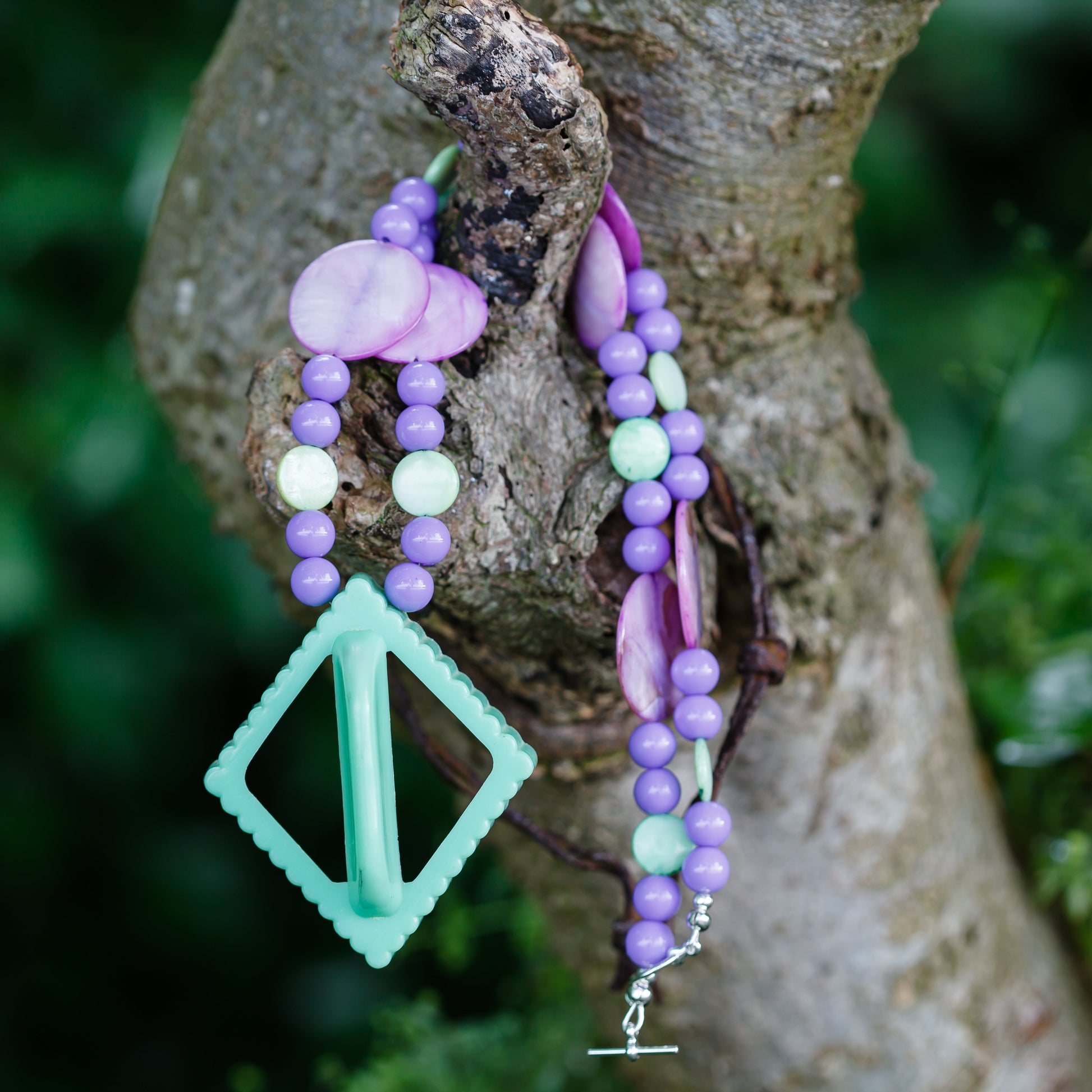 Retro Mint Green Diamond Cookie Cutter Necklace | Hopetown & Hunter