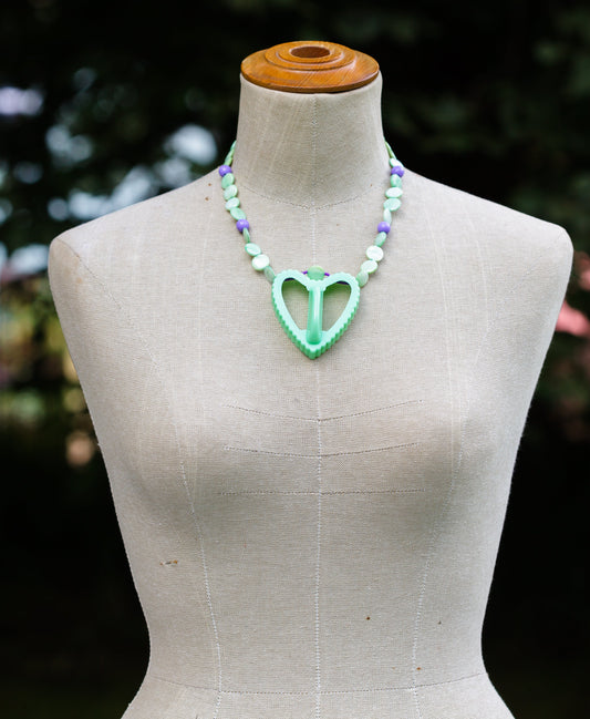 Retro Mint Green Heart Cookie Cutter Necklace | Hopetown & Hunter
