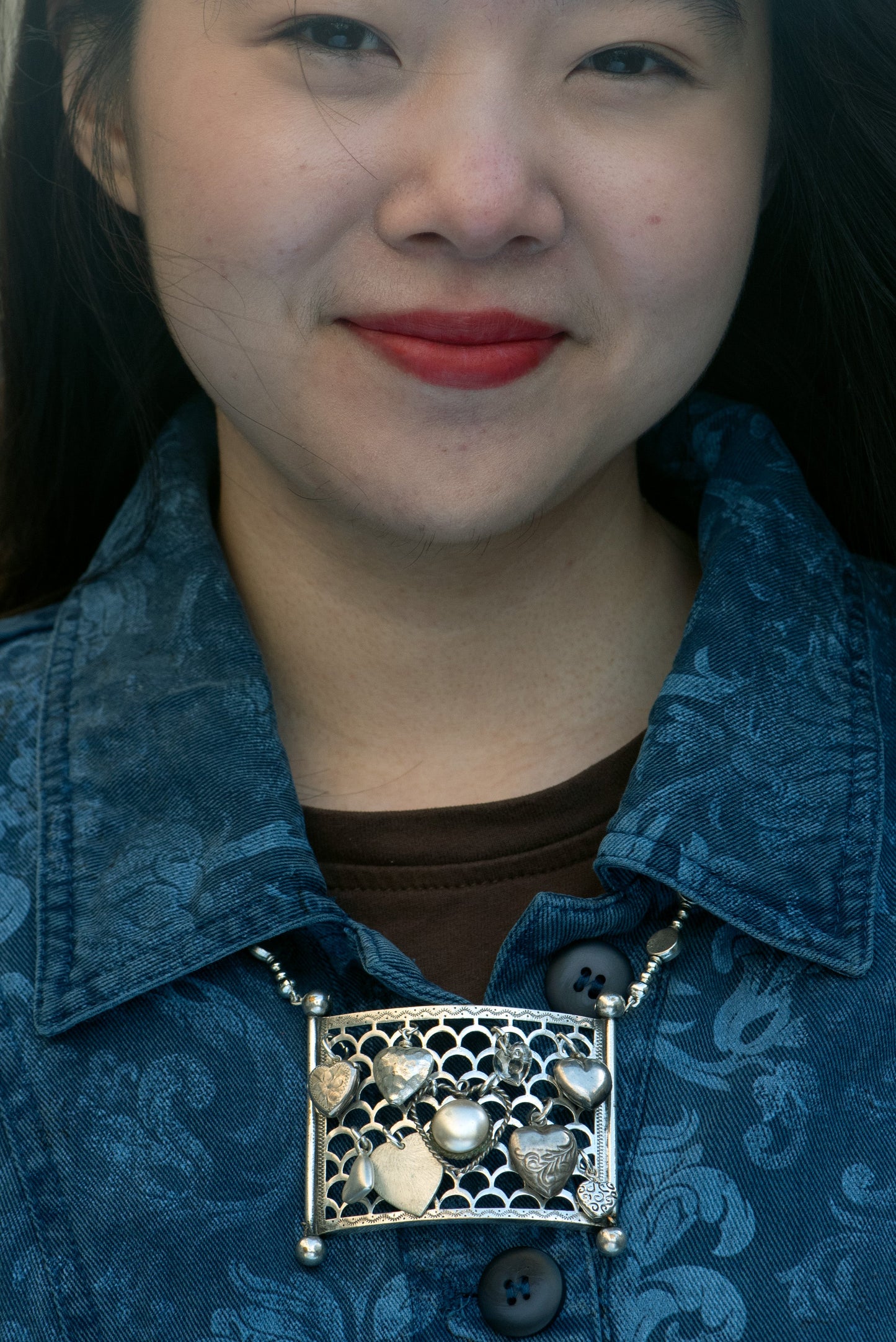 Silver Hearts on Old Buckle Necklace | Hopetown & Hunter