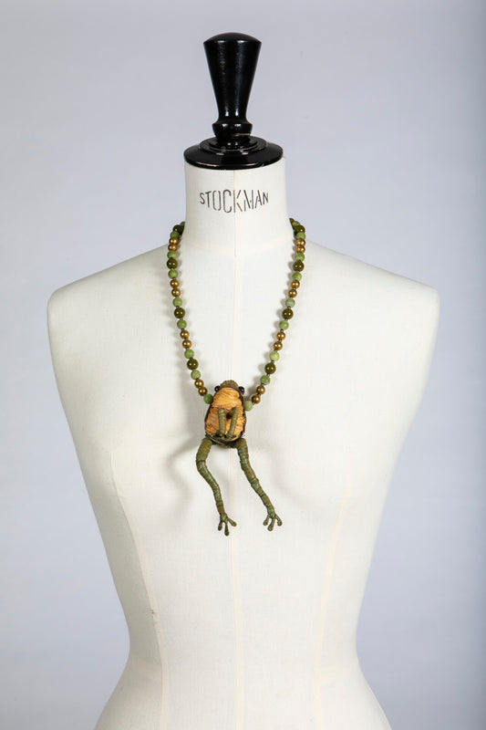 Straw Work Frog Necklace