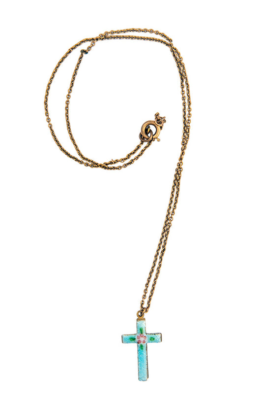 Turquoise Cross Pendant On Chain | Hopetown & Hunter