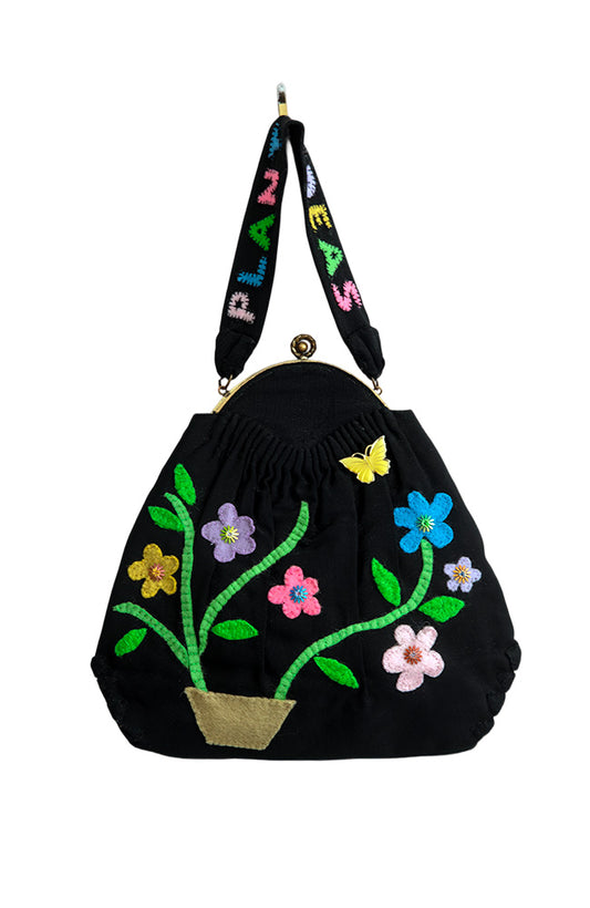 Vintage Bag With Flower Applique | Hopetown & Hunter