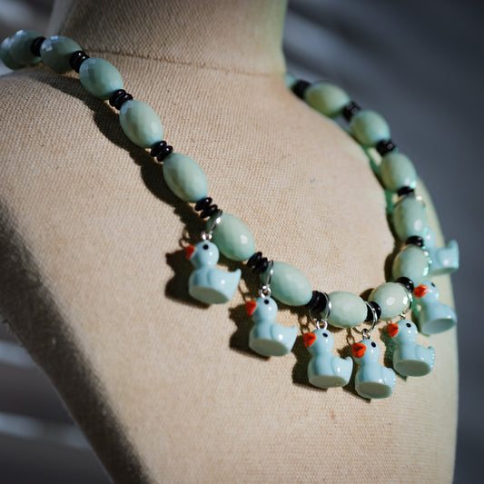 Vintage Blue Duck Necklace