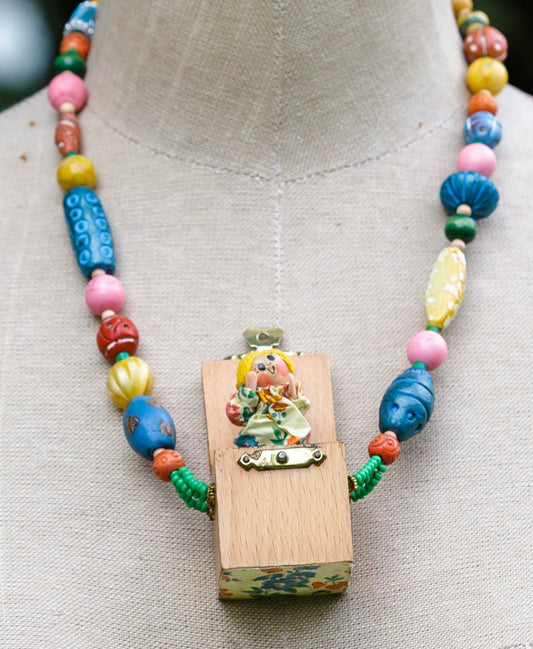 Vintage Jack in the Box Necklace