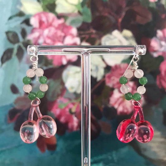 Vintage Plastic Cherry Earrings
