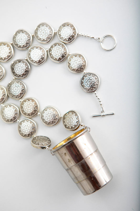 Vintage Silver Travelling Shot Cup Necklace