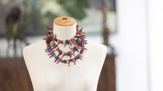 Vintage Wood Games Counters Necklace
