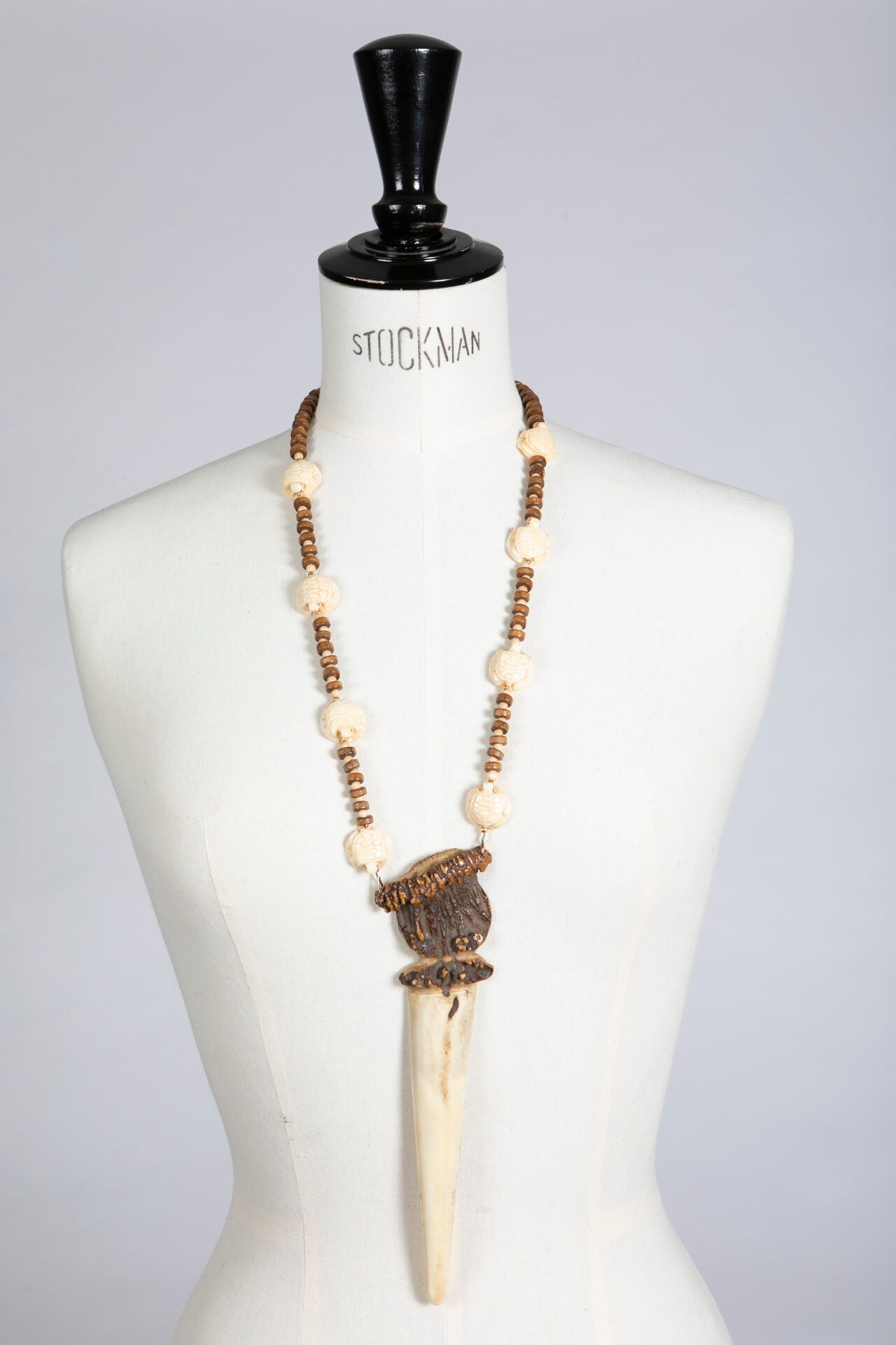 Wood and Handcarved Horn Turtles Necklace with Elegant Vintage Antler Letter Opener Pendant | Hopetown & Hunter