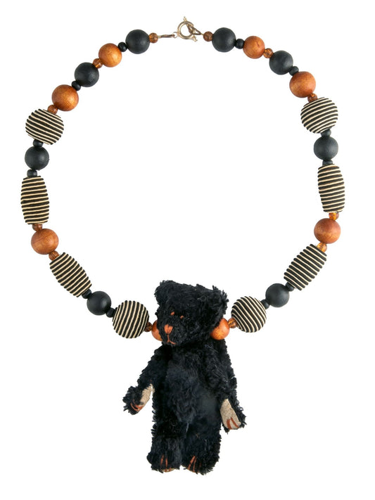 Vintage Articulated Black Bear Necklace | Hopetown & Hunter