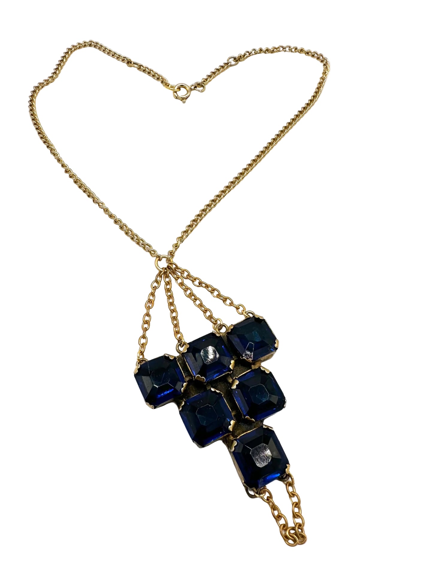 Vintage Blue Glass And Chain Necklace | Hopetown & Hunter