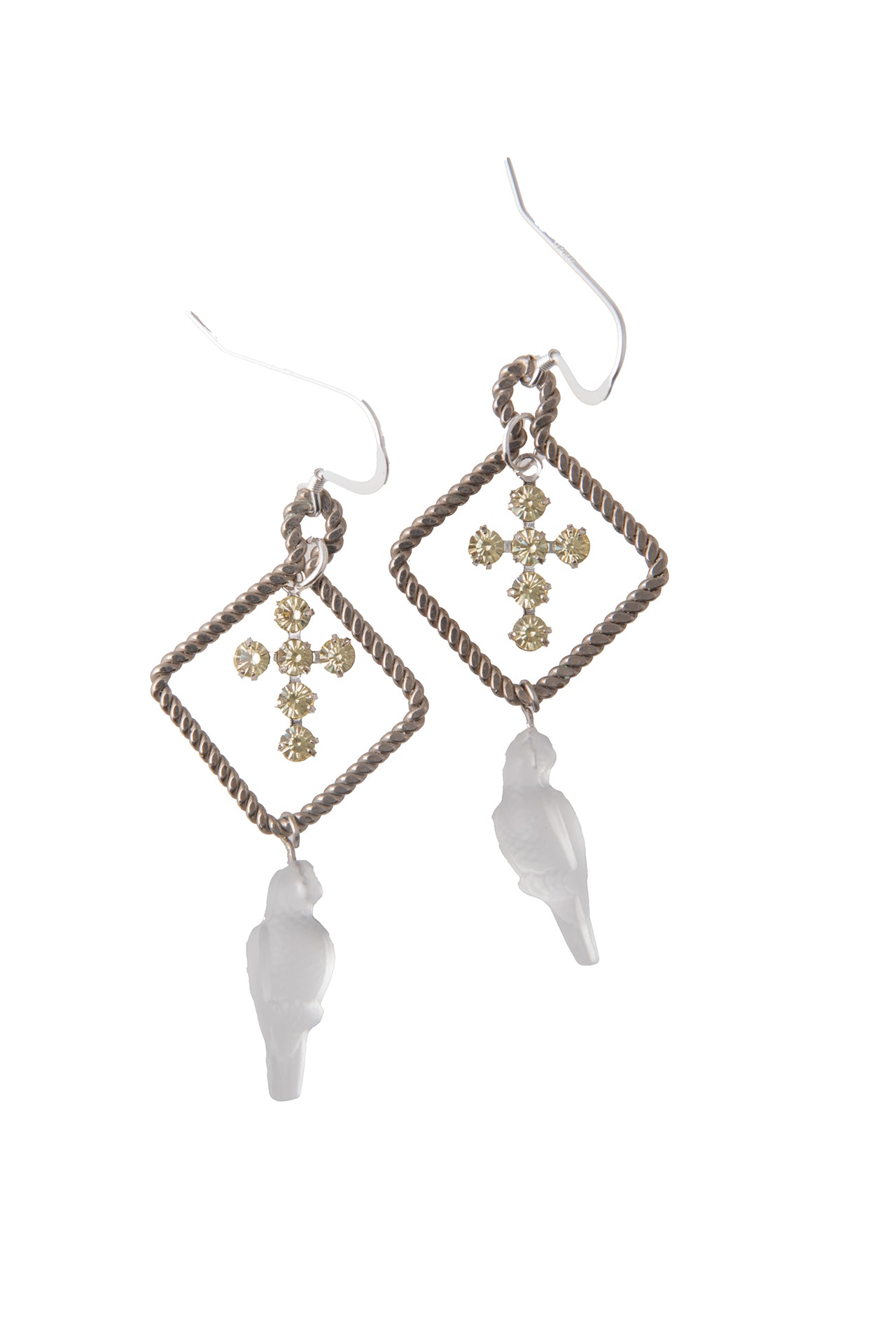 Vintage Crystal Parrot Earrings | Hopetown & Hunter