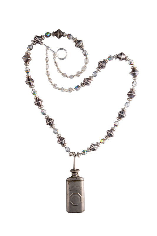 Vintage Miniature Oil Can on Long Silver Necklace | Hopetown & Hunter