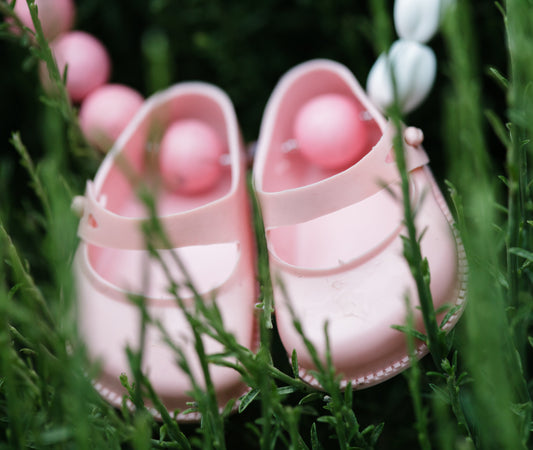 Vintage Pink Rubber Dolls Shoes Necklace | Hopetown & Hunter