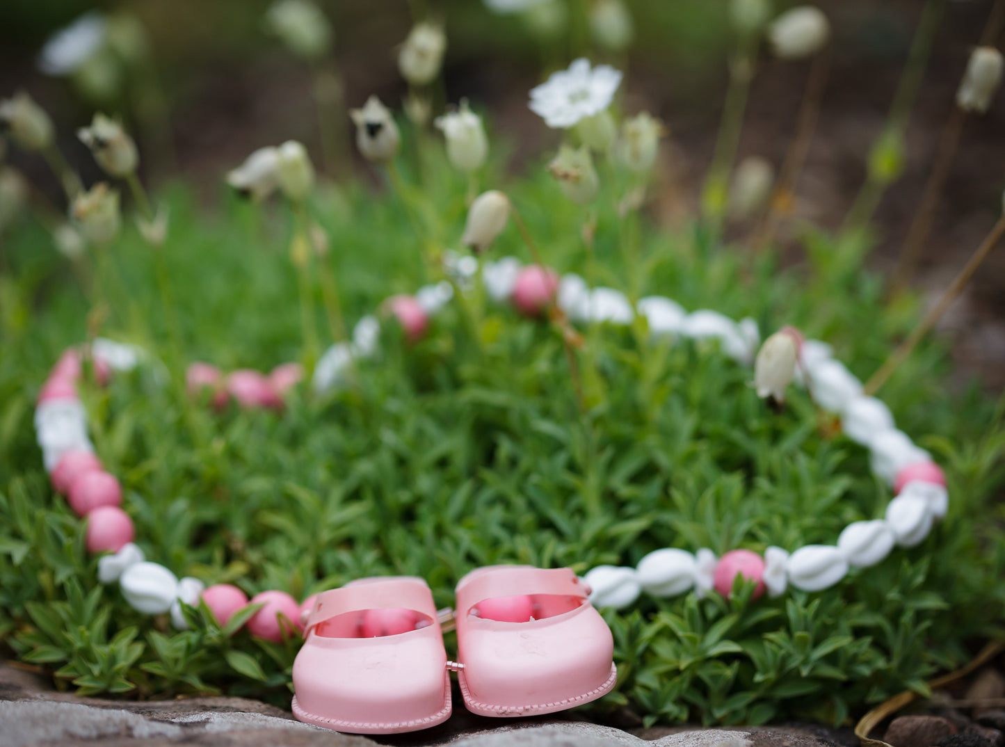 Vintage Pink Rubber Dolls Shoes Necklace | Hopetown & Hunter