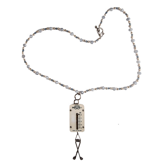 Vintage Salter Envelope Scales on Long Handmade Necklace | Hopetown & Hunter