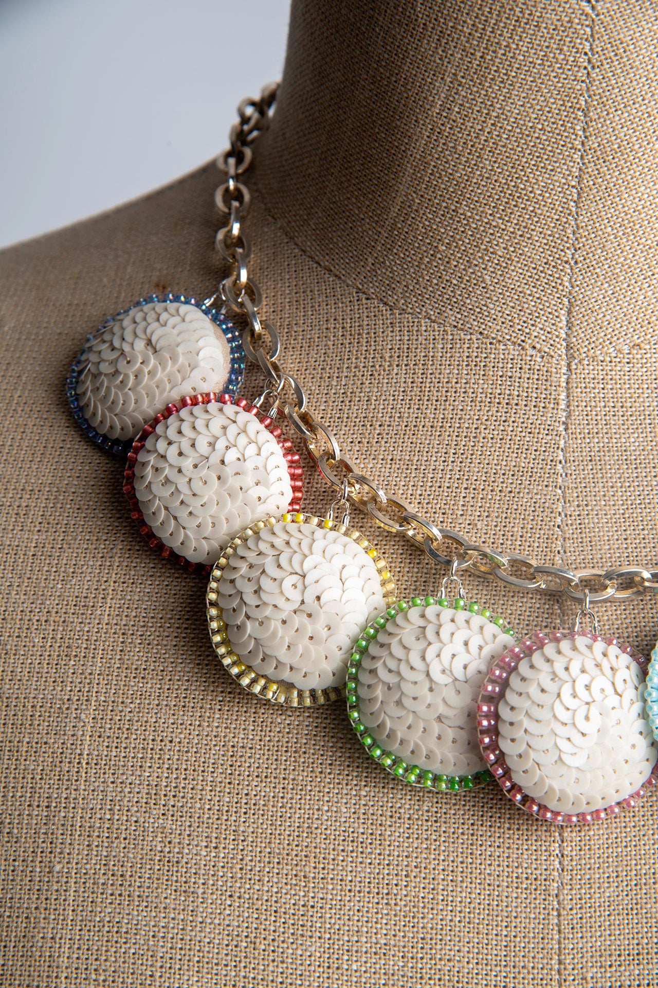 Vintage Sequin Button Necklace | Hopetown & Hunter