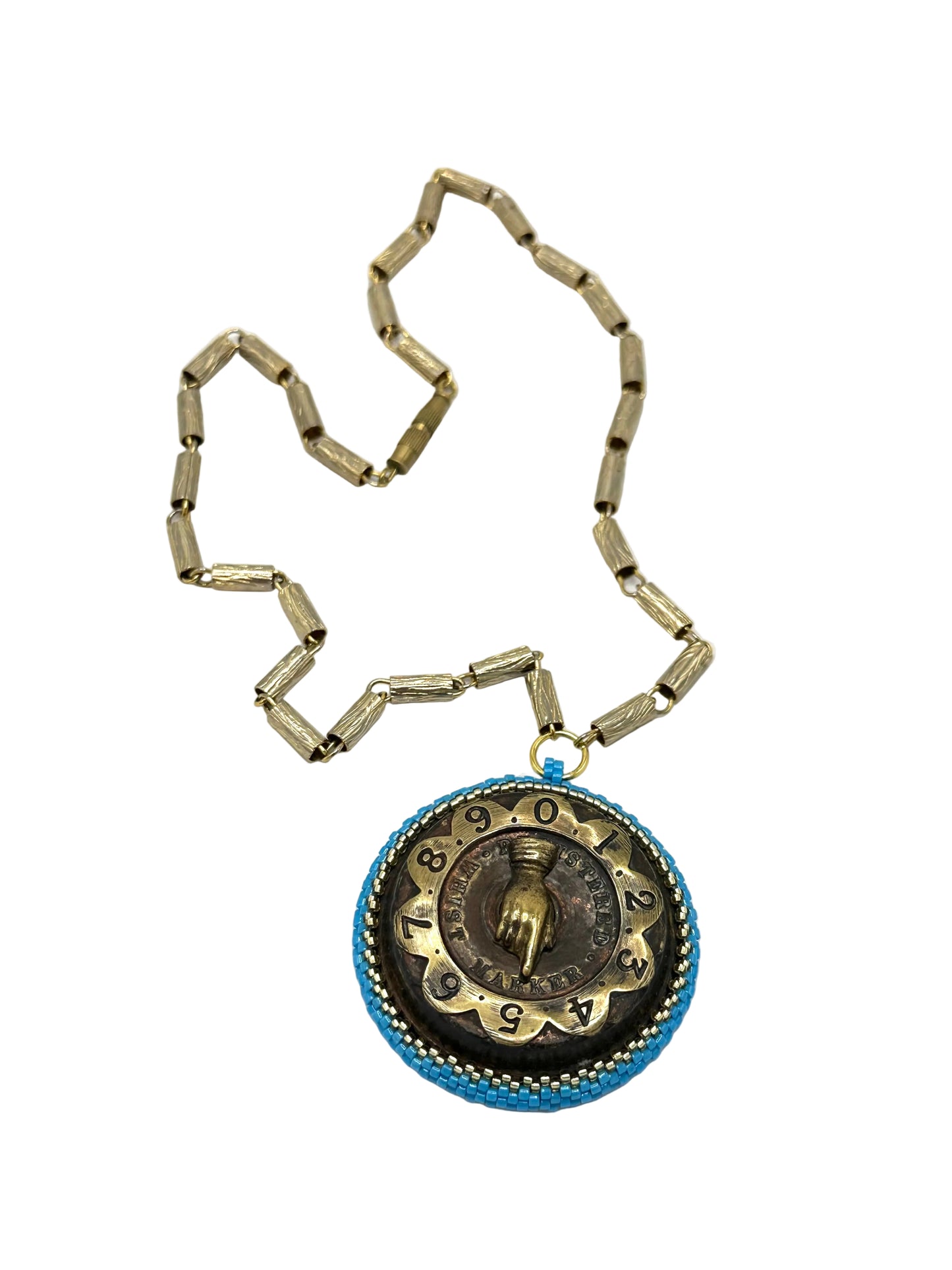 Vintage Whist Marker Pendant On Vintage Chain Necklace | Hopetown & Hunter