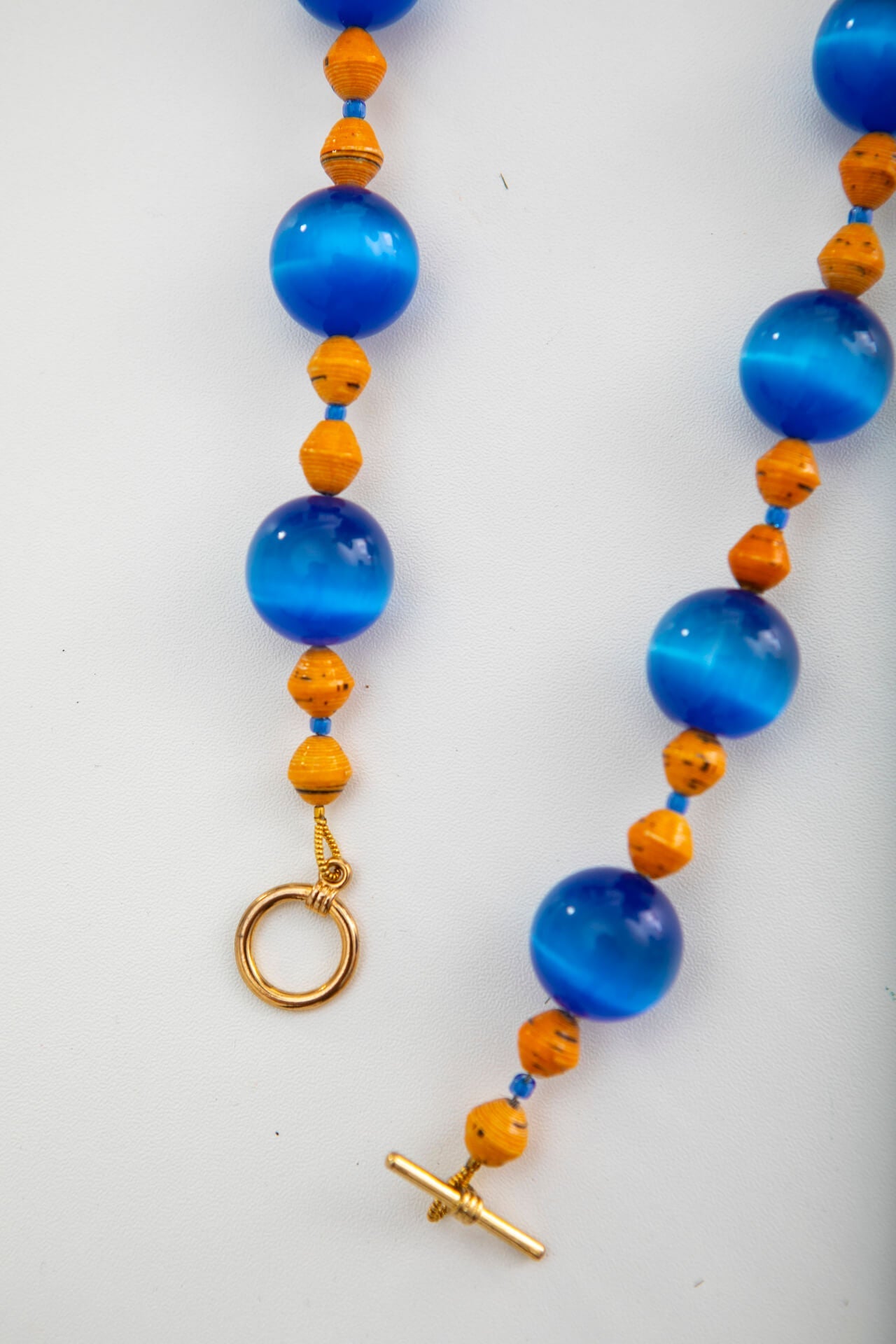 Handmade Vintage Yellow Fish Napkin Ring on Blue Necklace | Hopetown & Hunter