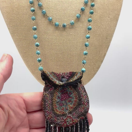 Vintage Beaded Purse Necklace | Hopetown & Hunter