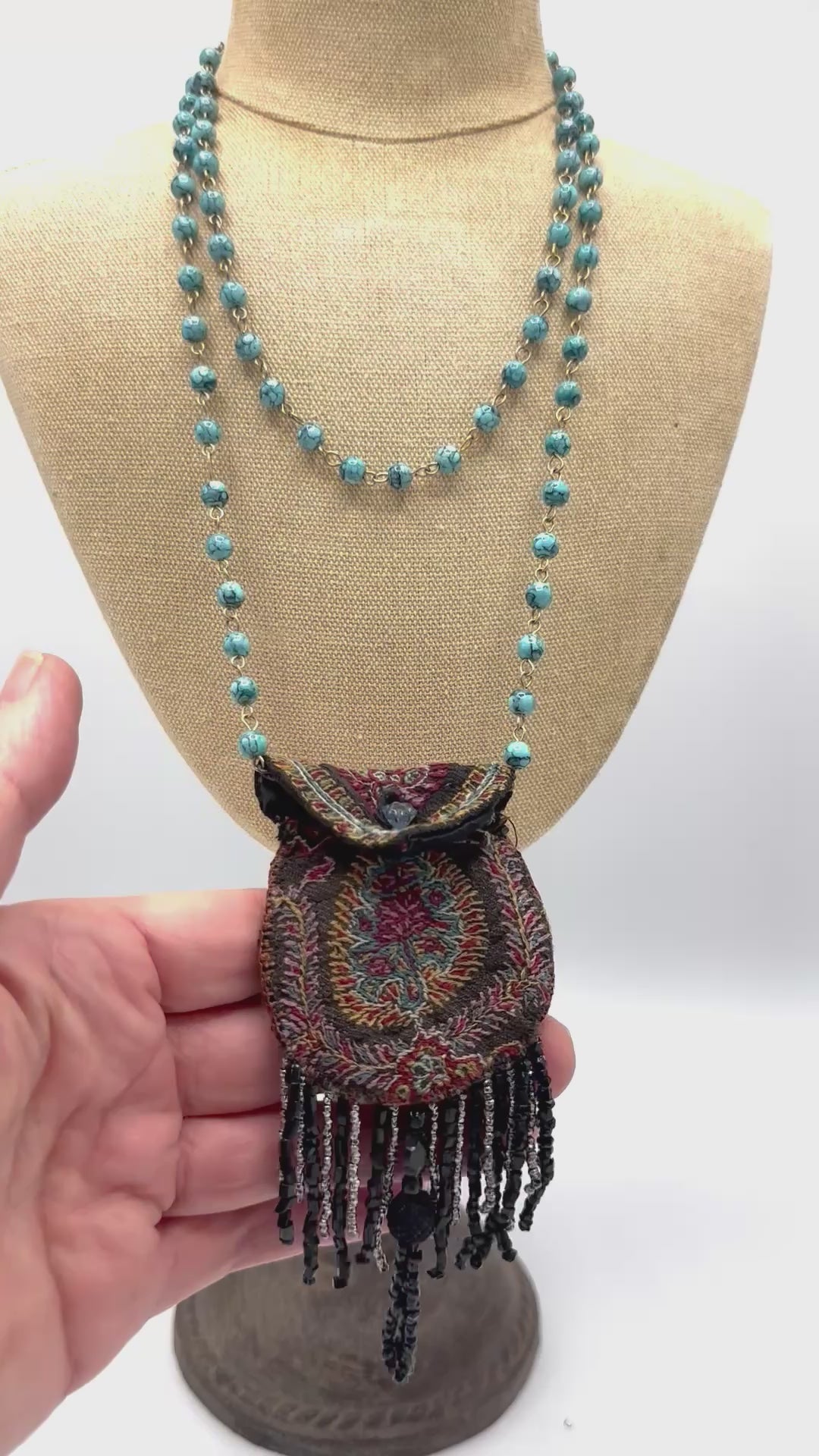 Vintage Beaded Purse Necklace | Hopetown & Hunter