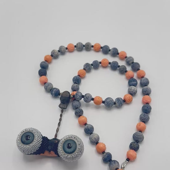 Beaded Blue Doll Eyeball Necklace | Hopetown & Hunter