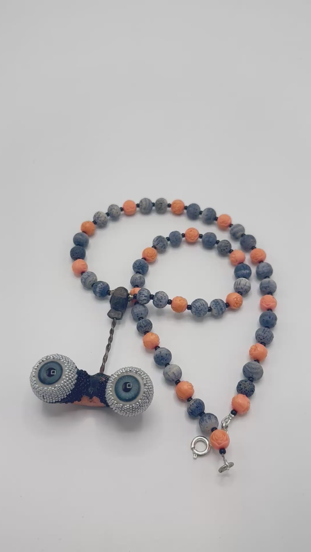 Beaded Blue Doll Eyeball Necklace | Hopetown & Hunter