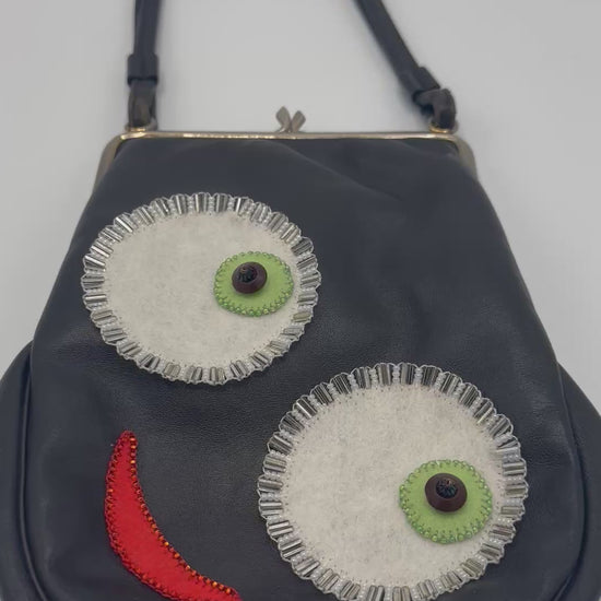 Dark Brown Leather Vintage Eye Bag | Hopetown & Hunter
