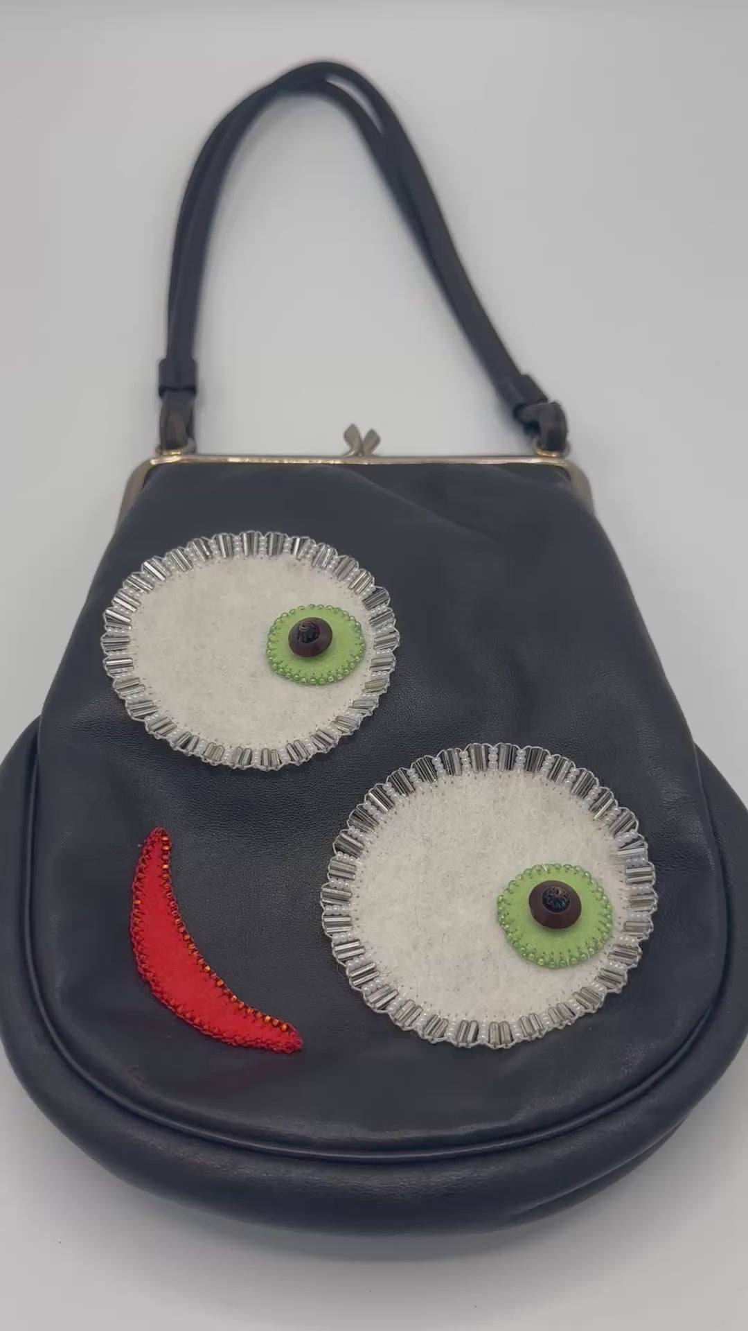 Dark Brown Leather Vintage Eye Bag | Hopetown & Hunter